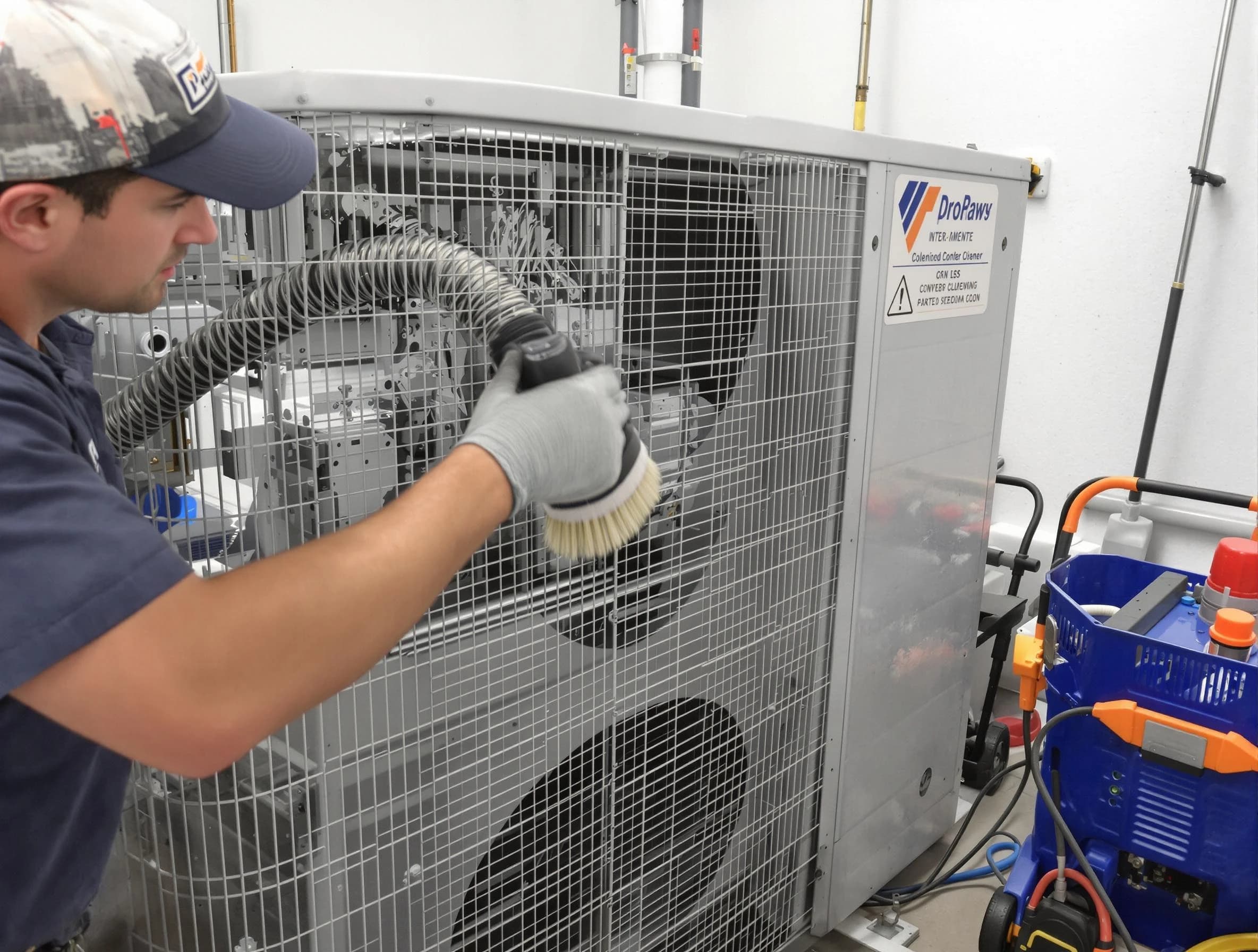 Sandy Springs Air Duct Cleaning specialist performing precision AC coil cleaning for improved system performance in Sandy Springs