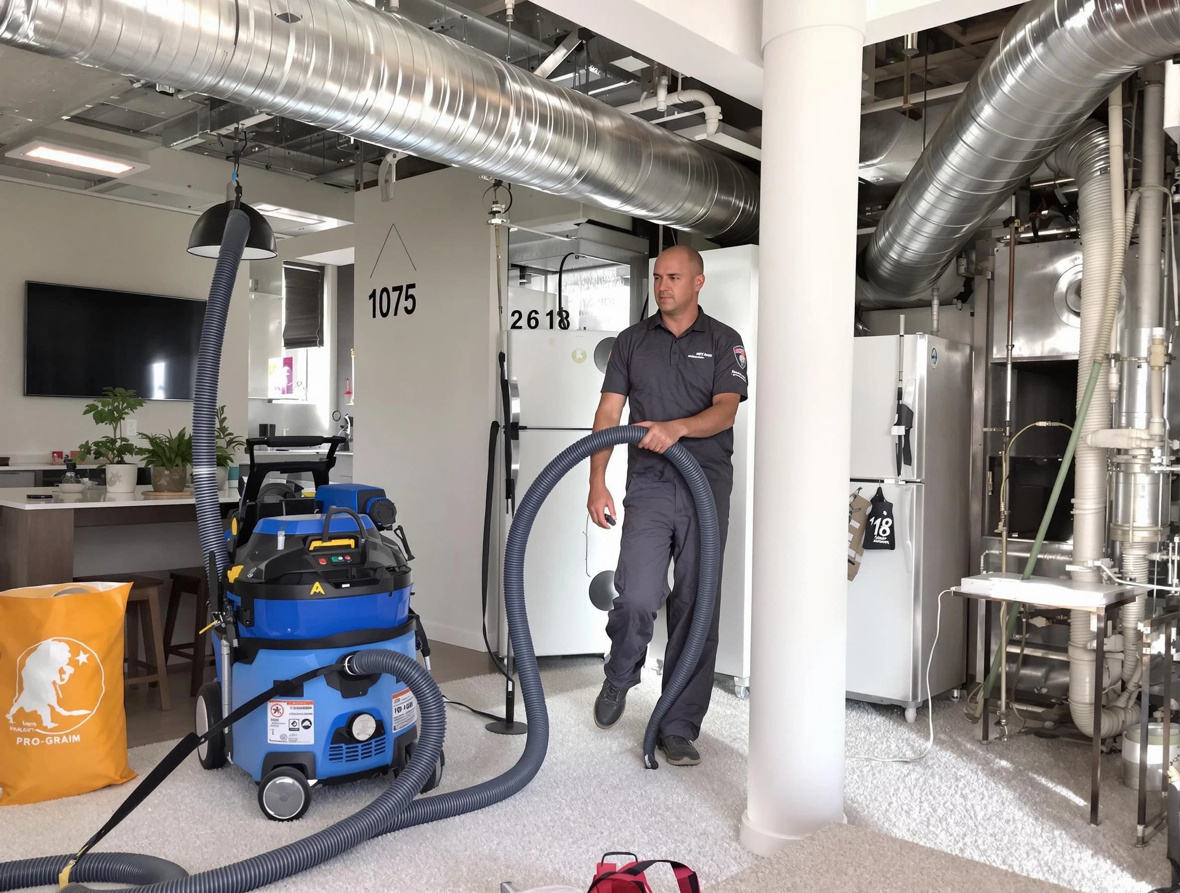 Sandy Springs Air Duct Cleaning expert performing detailed indoor duct cleaning for improved air quality in Sandy Springs