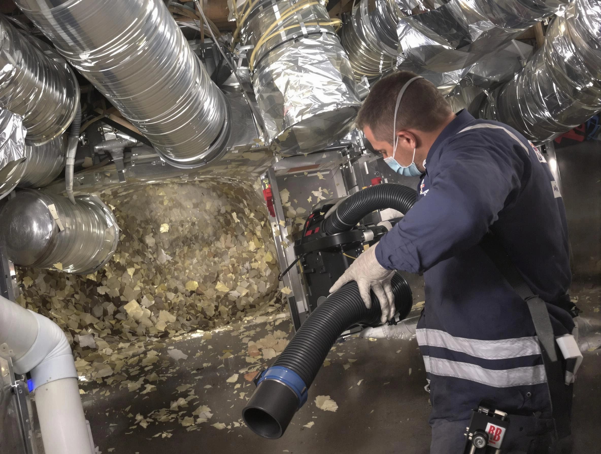 Sandy Springs Air Duct Cleaning specialist operating negative pressure cleaning equipment for thorough duct maintenance in Sandy Springs